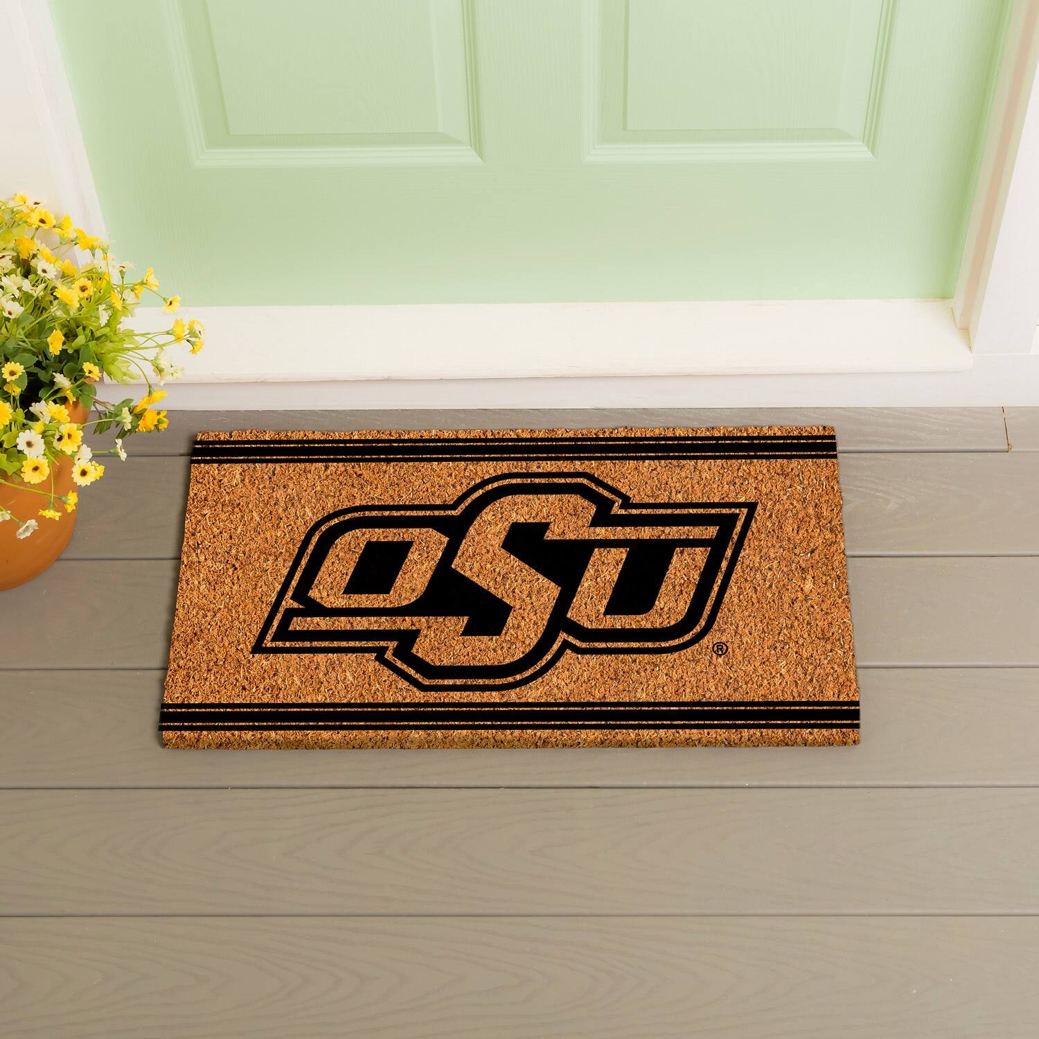 Alt View 2. Evergreen Enterprises - Oklahoma State Cowboys 16" x 28" Logo Turf Mat - Multicolor.
