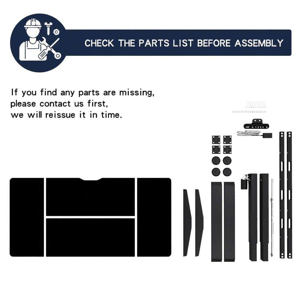 CHECK THE PARTS LIST BEFORE ASSEMBLY

If you find any parts are missing, please contact us first, we will reissue it in time.