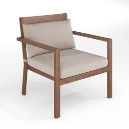 Martha Stewart - Bedford 2PK All-Weather Patio Accent Chairs with Seat and Lumbar Cushions - Brown
