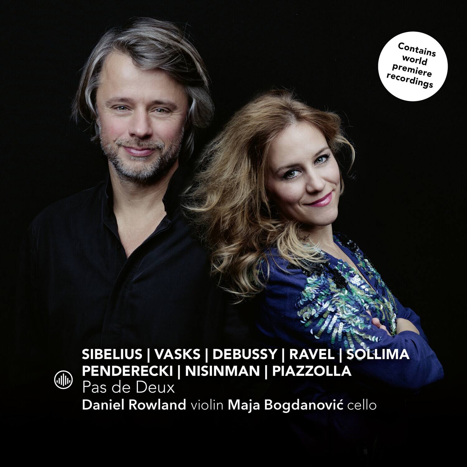 Contains world premiere recordings

SIBELIUS | VASKS | DEBUSSY | RAVEL | SOLLIMA  
PENDERECKI | NISINMAN | PIAZZOLLA  
Pas de Deux  
Daniel Rowland violin  
Maja Bogdanović cello