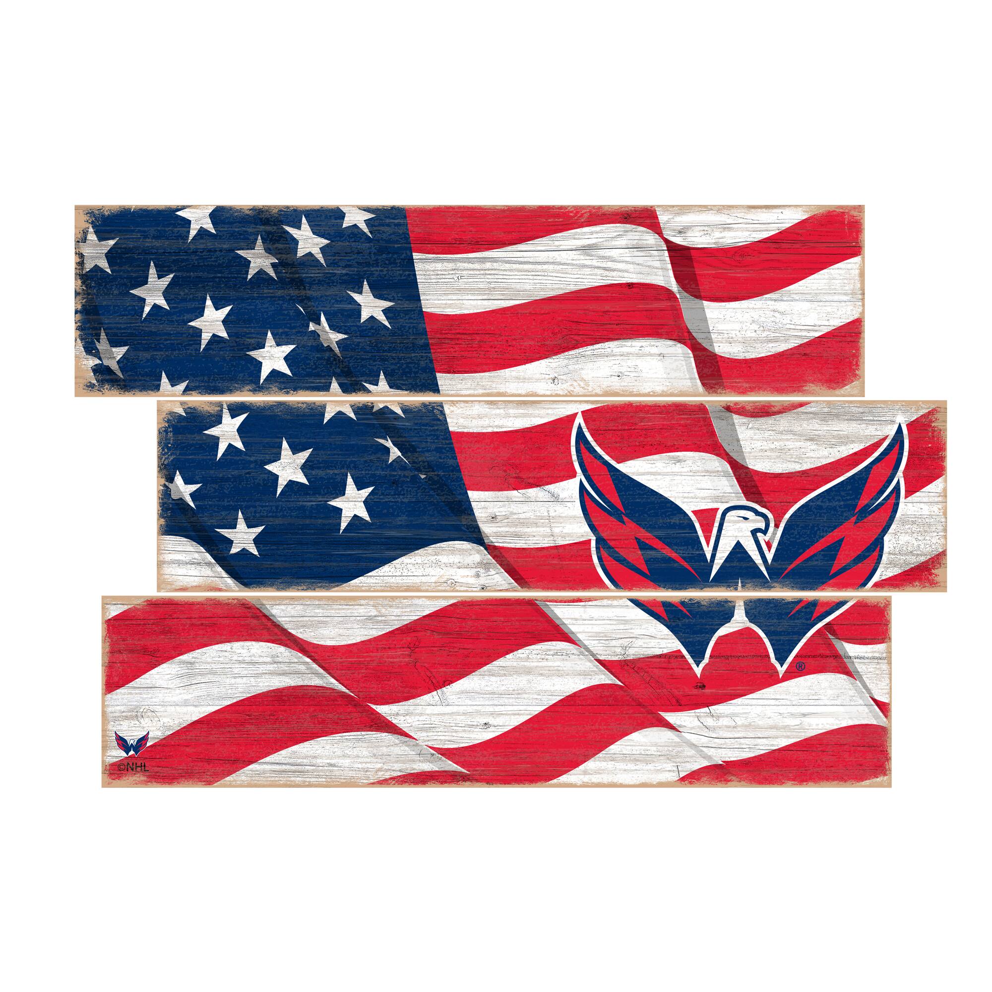 Fan Creations - Washington Capitals 3-Plank Team Flag - Multicolor