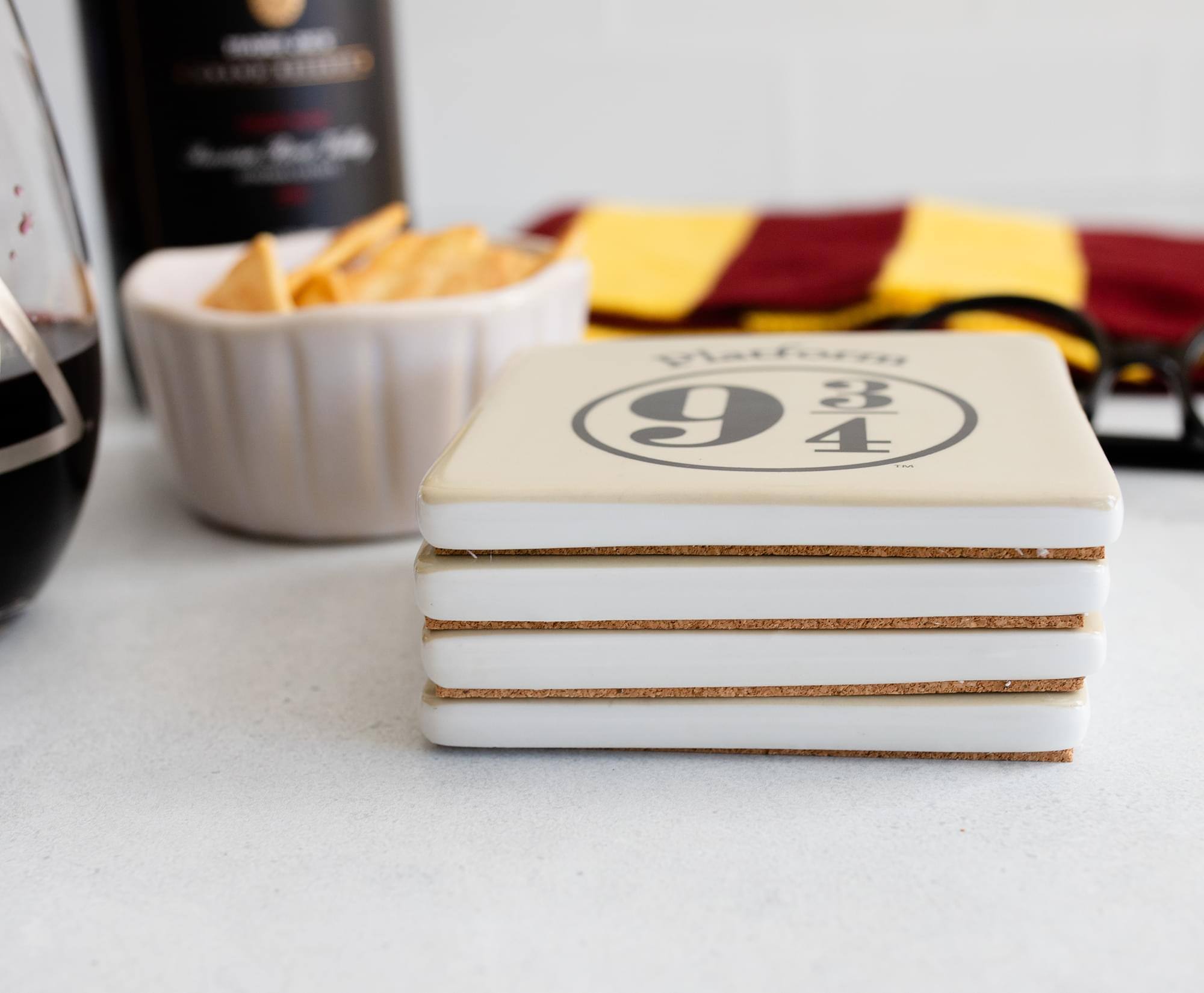 Alt View 3. Harry Potter - Harry Potter Icons Ceramic Square Drink Coasters | Set of 4 - White.
