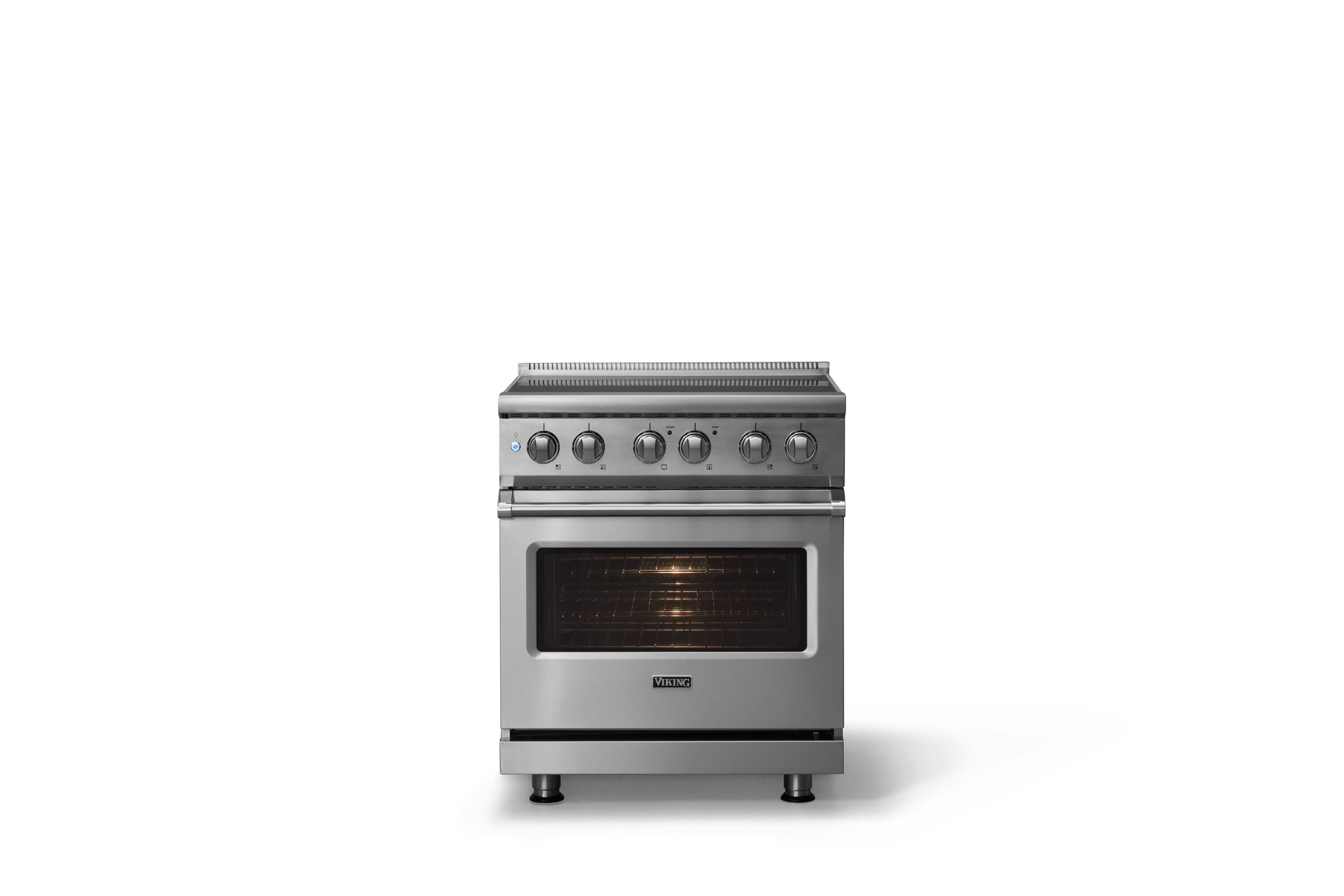 Alt View 1. Viking - 30"W. 4.7 Cu.Ft. Pro5S 4 Element Freestanding Electric Induction Convection Range - Stainless Steel - Stainless Steel.