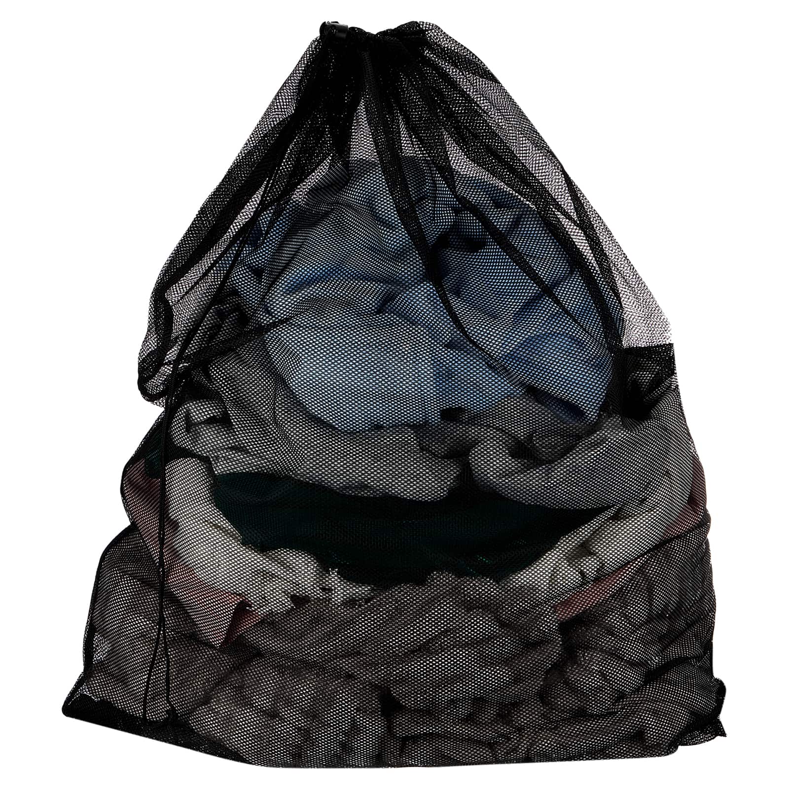 Unique Bargains - Practical Mesh Laundry Bag Large 27.6x35.4 Inch Coarse Drawstring Net for Washing Machine and Home Travel Storage - Black