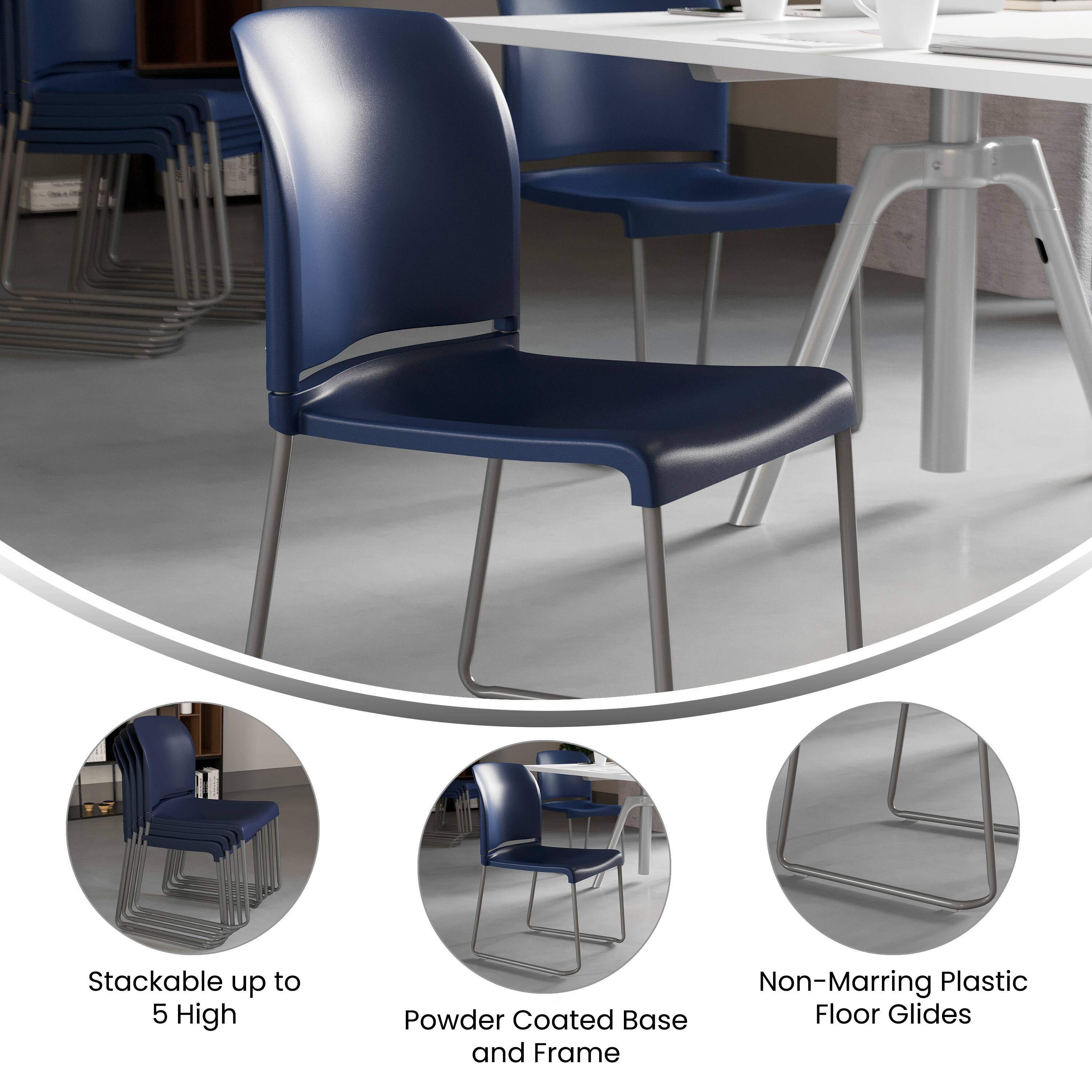 Stackable up to 5 High  
Powder Coated Base and Frame  
Non-Marring Plastic Floor Glides
