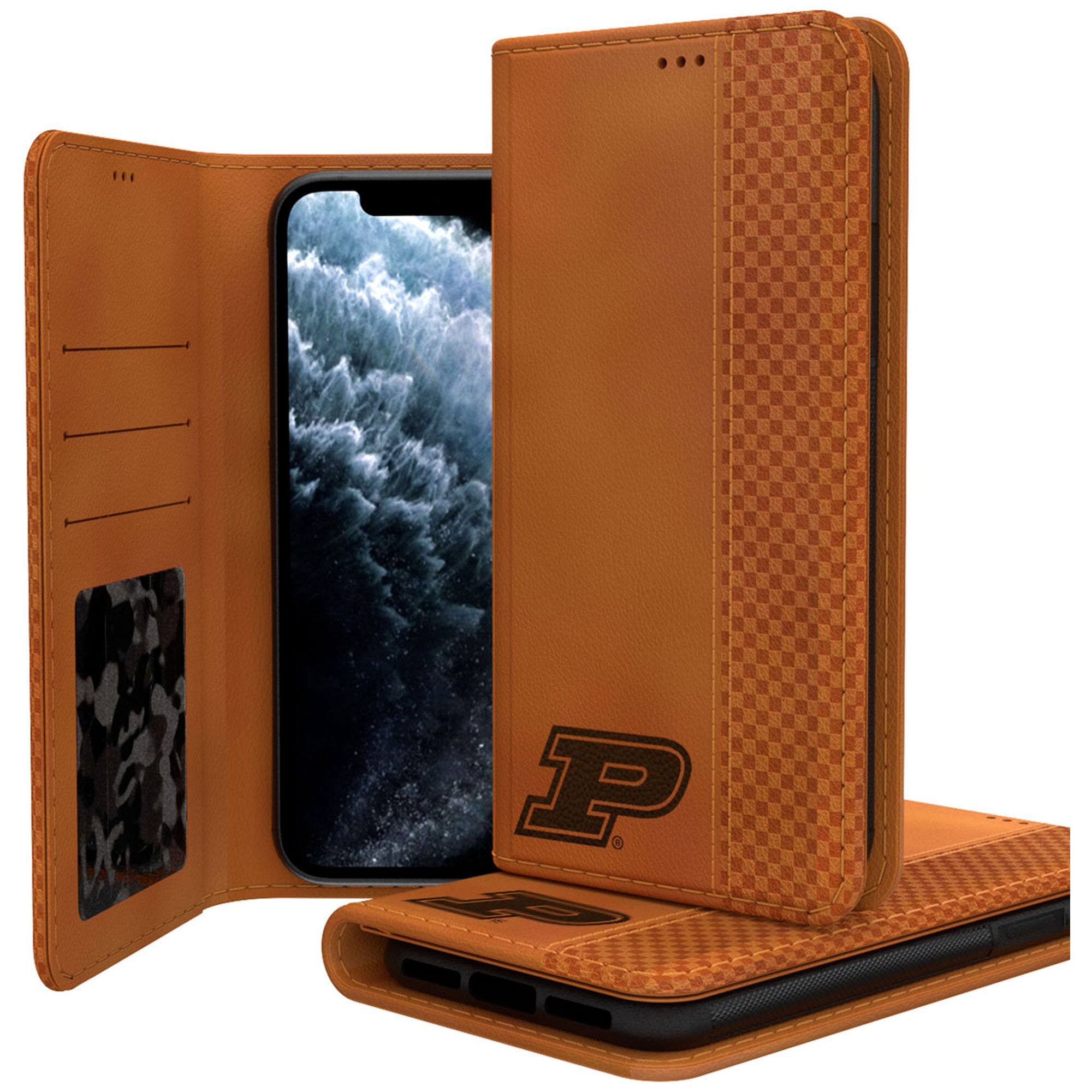 Alt View 3. Keyscaper - Purdue Boilermakers iPhone Folio Case - 14 Pro - Multicolor.