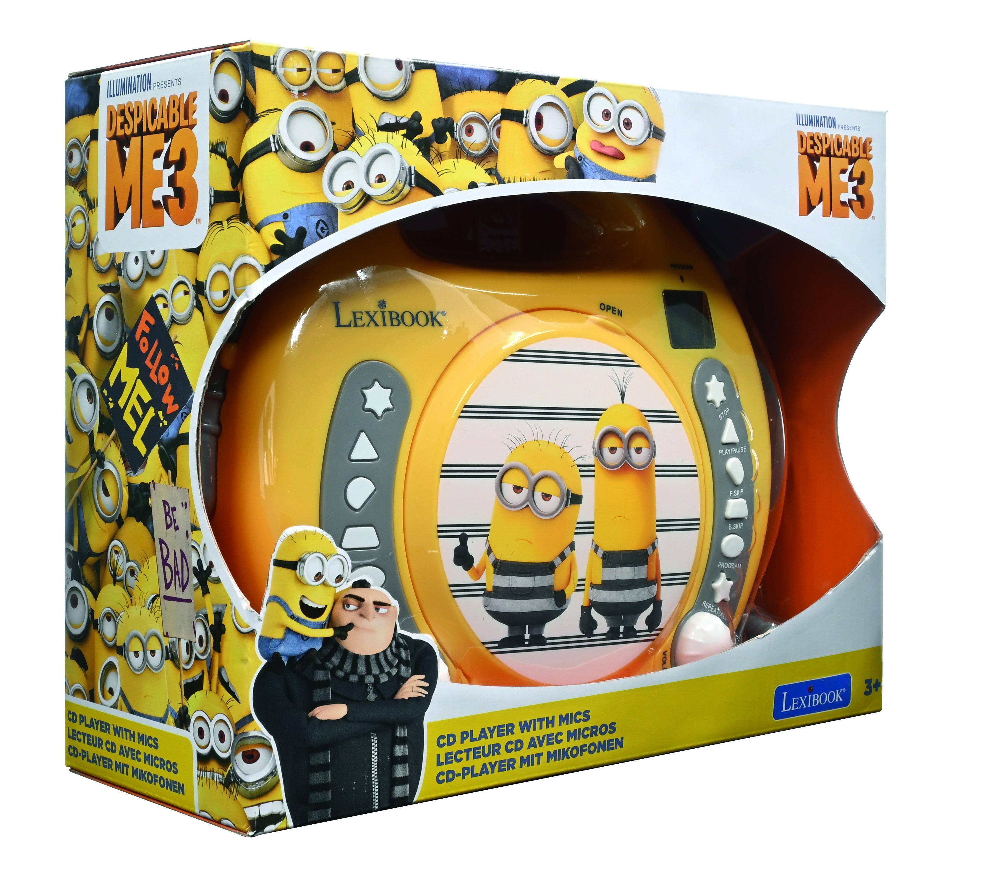 ILLUMINATION PRESENTS DESPICABLE ME 3

LEXIBOOK

Follow ME!

CD PLAYER WITH MICROS
LECTEUR CD AVEC MICRO
CD-PLAYER MIT MIKROFONEN

3+