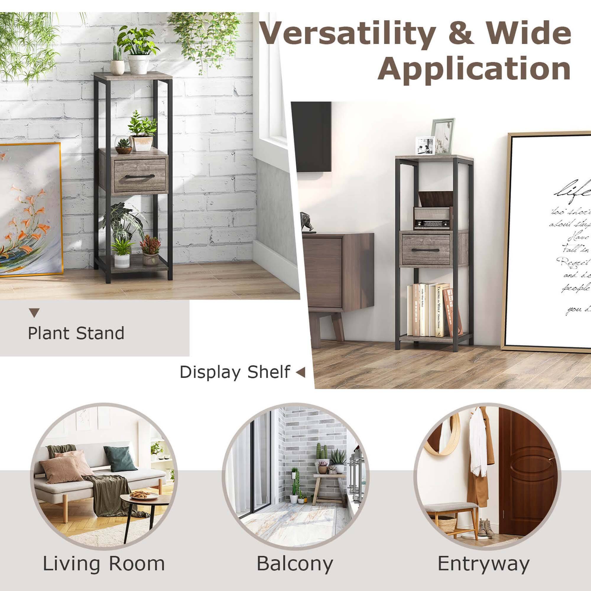 Versatility & Wide Application: A plant stand that can be used as a display shelf in various rooms, including the living room, balcony, and entryway.