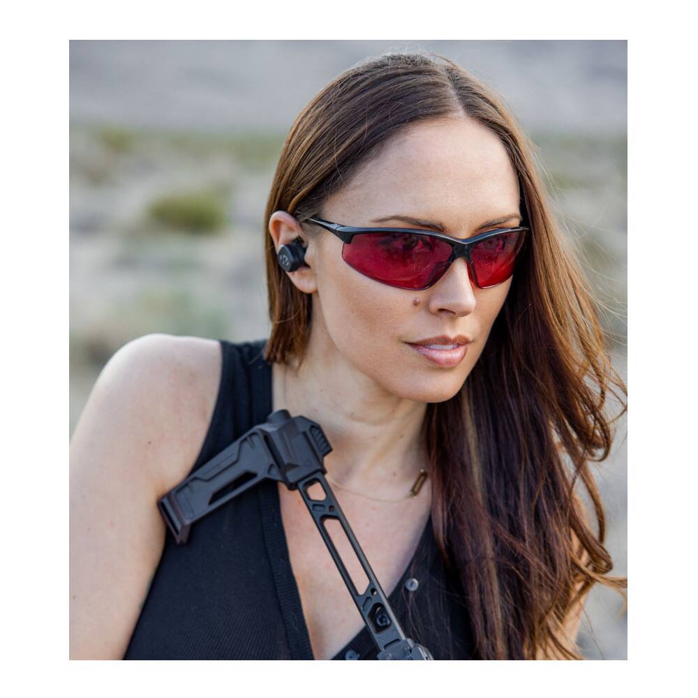 Left. Walker’s - Walkers Silencer 2.0 Rechargeable Electronic Earbuds with Charging Dock - Black.