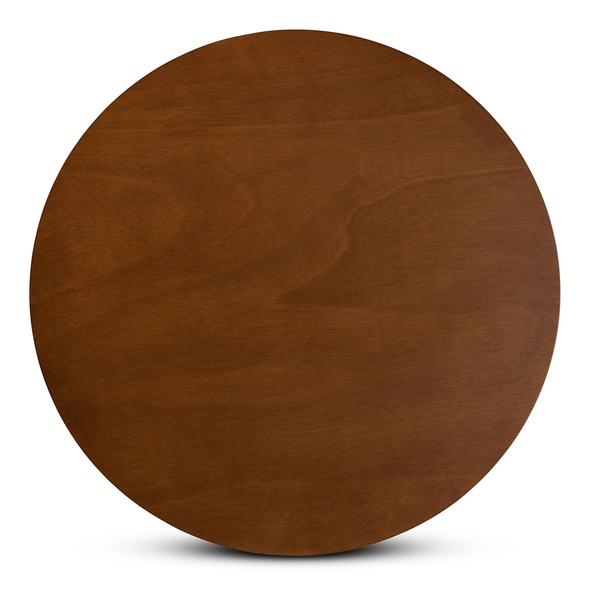 Left. Baxton Studio - Ela Modern and Contemporary Finished 35-Inch-Wide Round Wood Dining Table - Walnut.