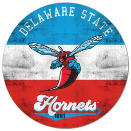 Jardine - Delaware State Hornets 20'' x 20'' Retro Logo Circle Sign - Blue