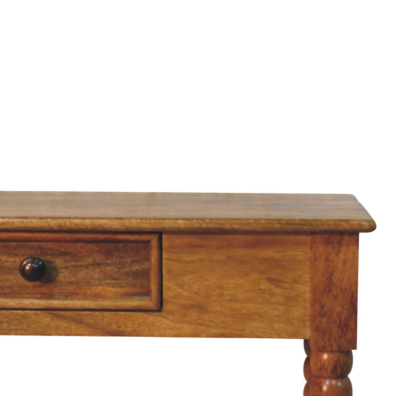 Alt View 1. Artisan Furniture - Artisan Furniture Solid Wood Amber Oak Spindle Console Table, 1 Drawer, Brown - Brown.