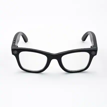 Front. Loheer - Loheer Smart Glasses with AI Camera & Voice Control, Photo/Video Recording, Object Recognition, UV Protection - Black.