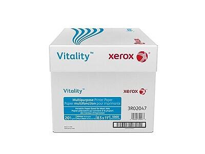 Vitality xerox  
Multipurpose Printer Paper  
Papier multifonction pour imprimante  
20%  
8.5 x 11"  
5000  
3R02047