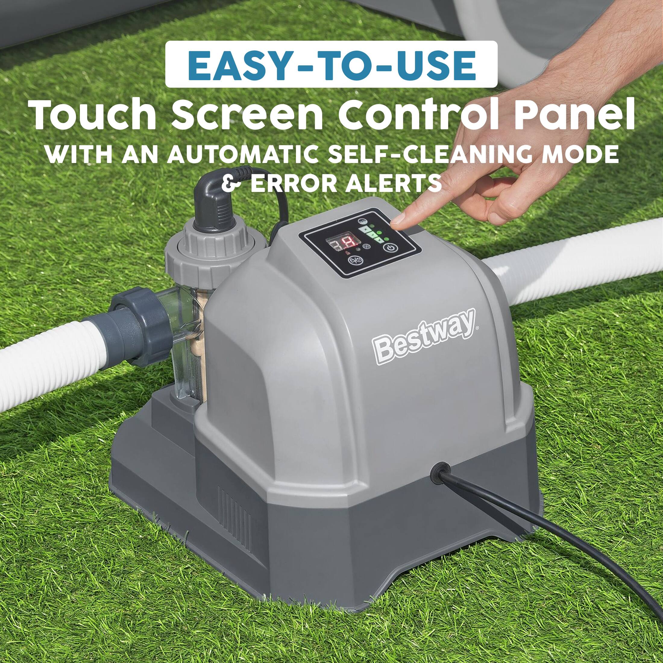 EASY-TO-USE Touch Screen Control Panel WITH AN AUTOMATIC SELF-CLEANING MODE & ERROR ALERTS