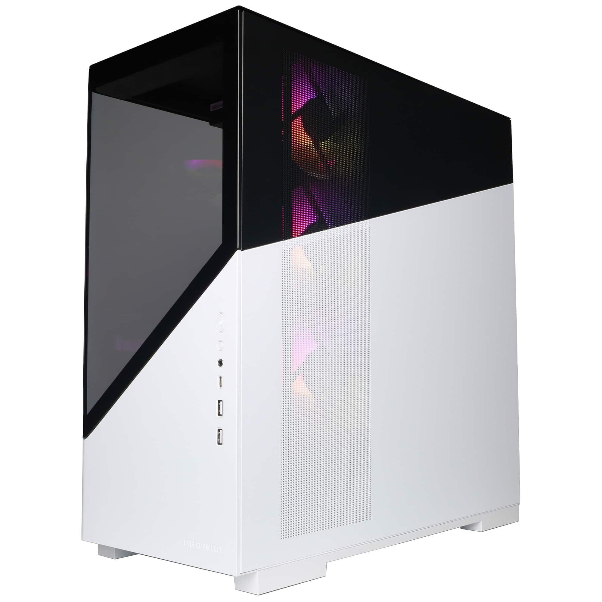Alt View 4. CyberPowerPC - Gaming Desktop - AMD Ryzen 7 9700X - NVIDIA GeForce RTX 5070 Ti 16GB - 32GB DDR5 - 2TB PCIe 4.0 SSD - White.