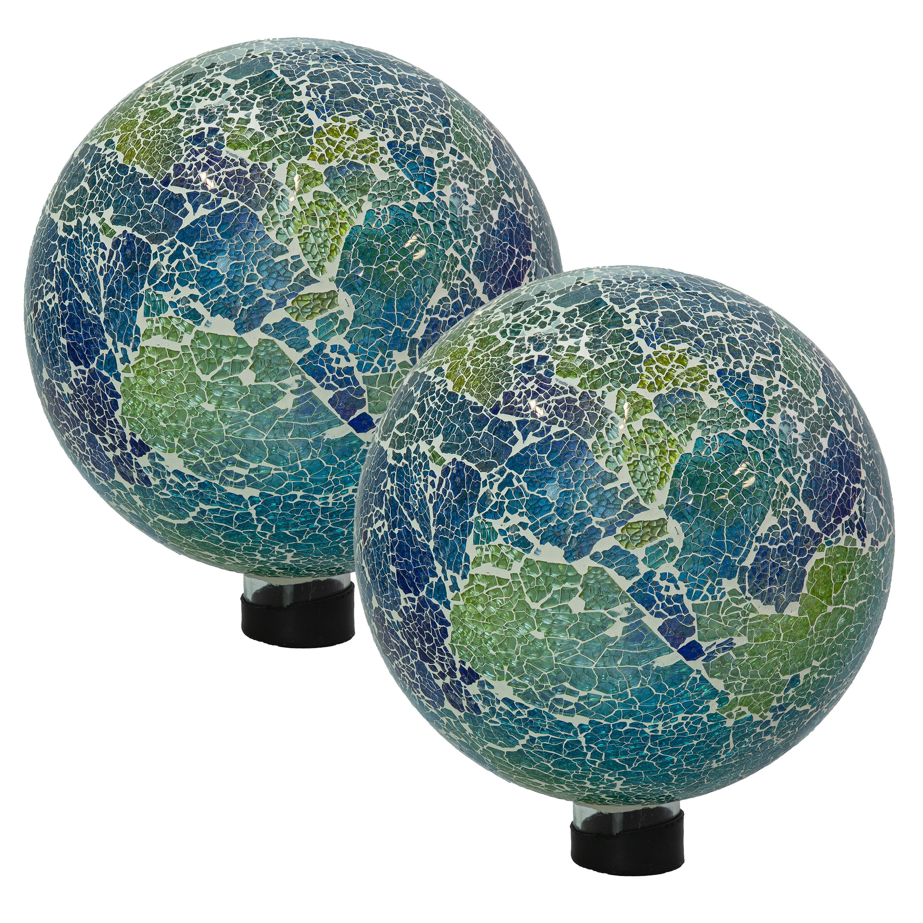 Sunnydaze - Crackled Glass Mosaic Gazing Globe - 10 in - 2pk - Azul Terra price history on PriceWatchPro