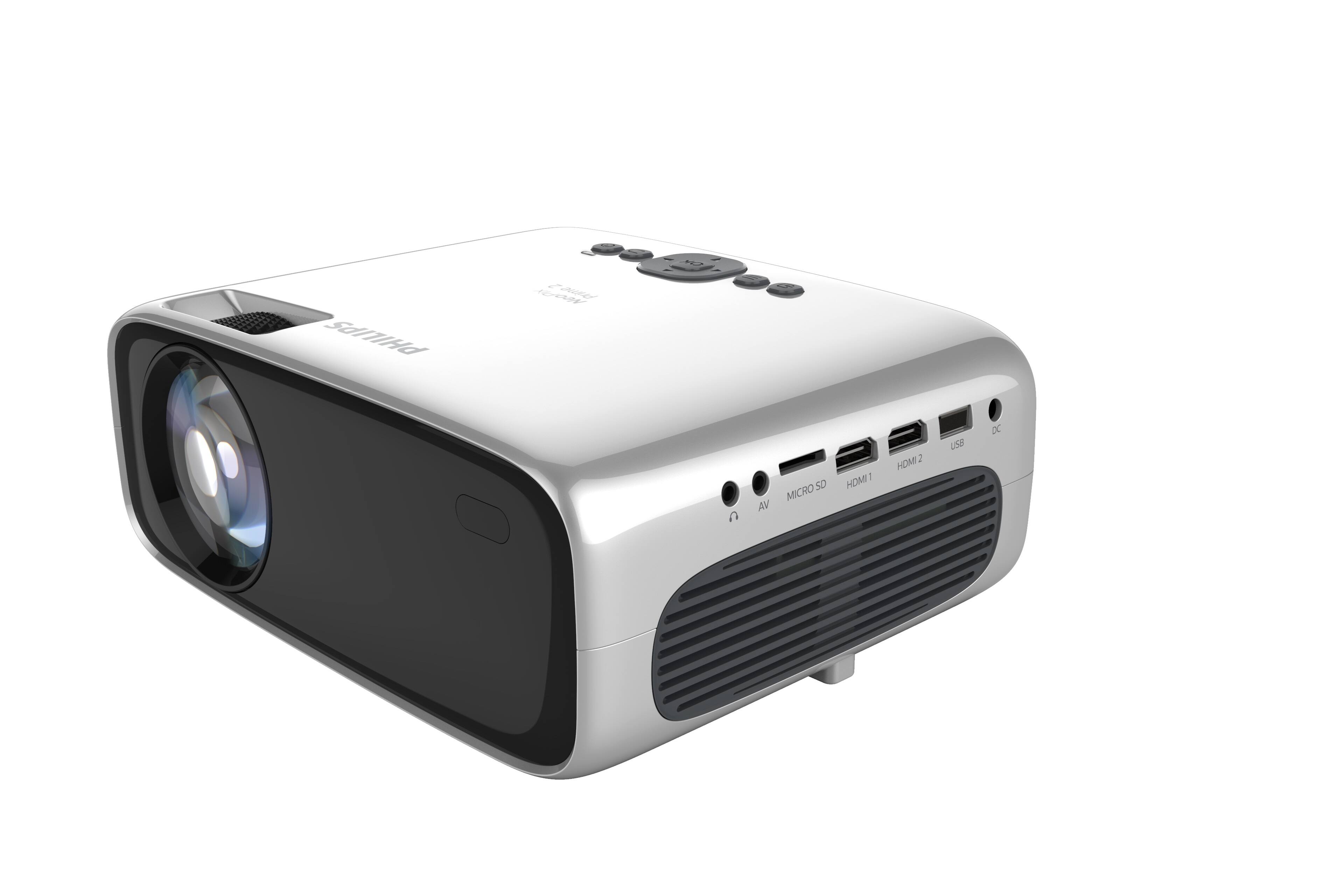 Front. Philips - NeoPix Prime 2 True HD Smart Projector - silver.