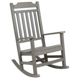 Emma + Oliver - All-Weather Poly Resin Wood Rocking Chair - Patio and Backyard Furniture - Gray