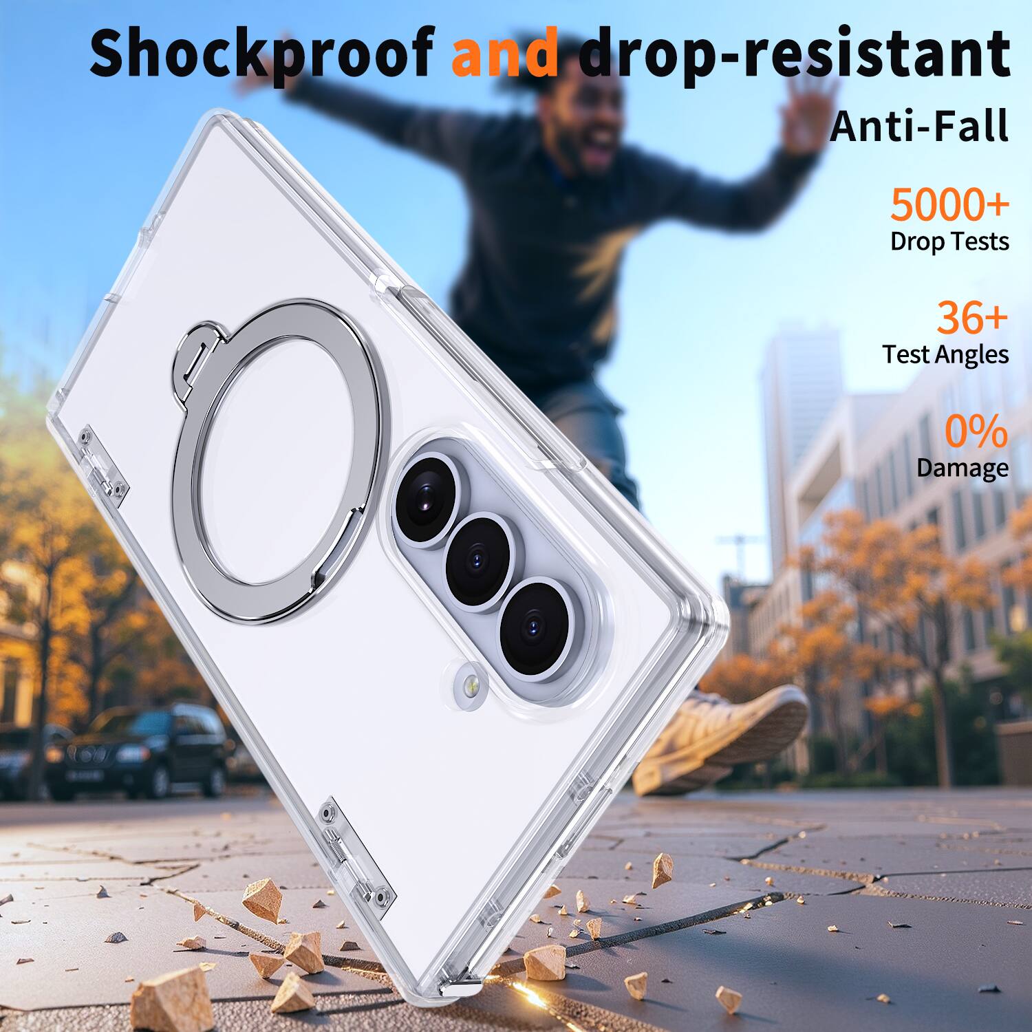 Shockproof and drop-resistant Anti-Fall

5000+ Drop Tests

36+ Test Angles

0% Damage