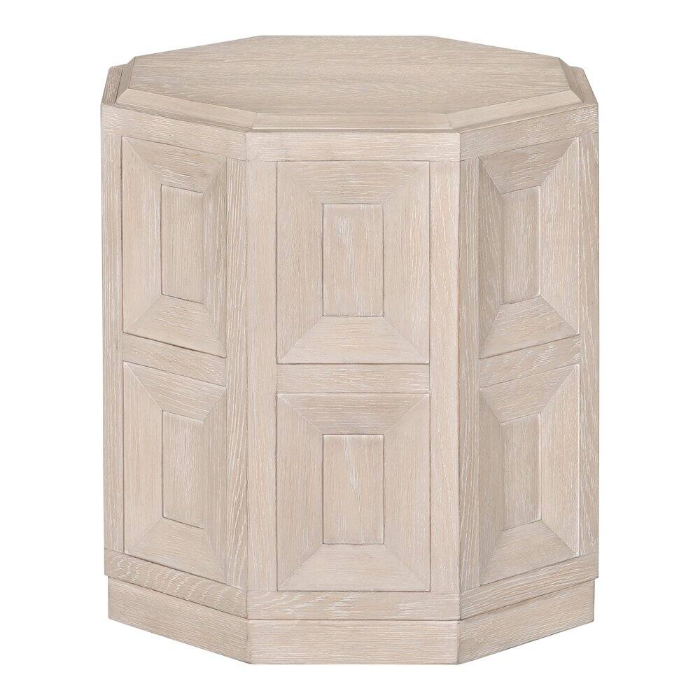 Angle. Furniture of America - Ulan Modern Solid Wood Octagon End Table - Brown.