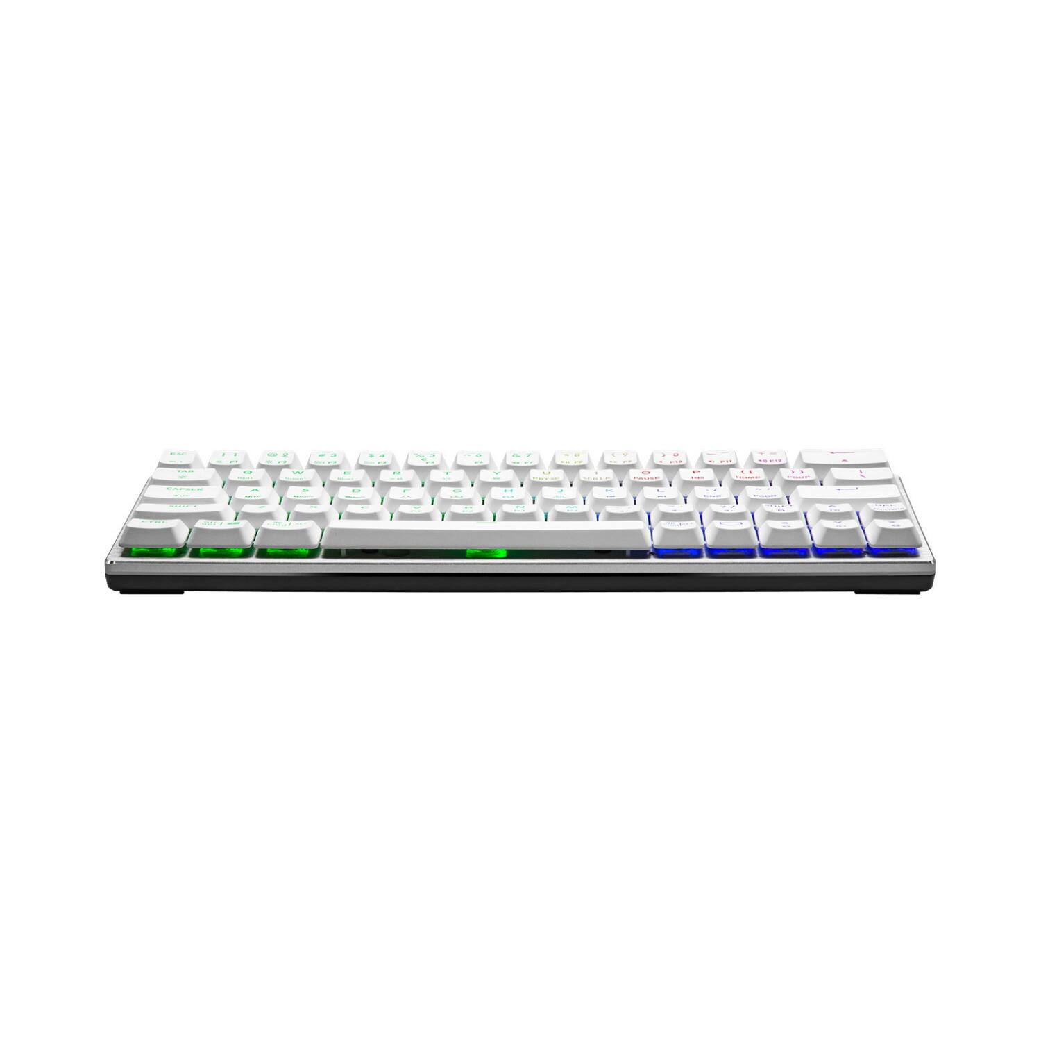 Angle. Cooler Master - Cooler Master SK620 Wired Mechanical Low Profile Gaming Keyboard (Silver White) - White.