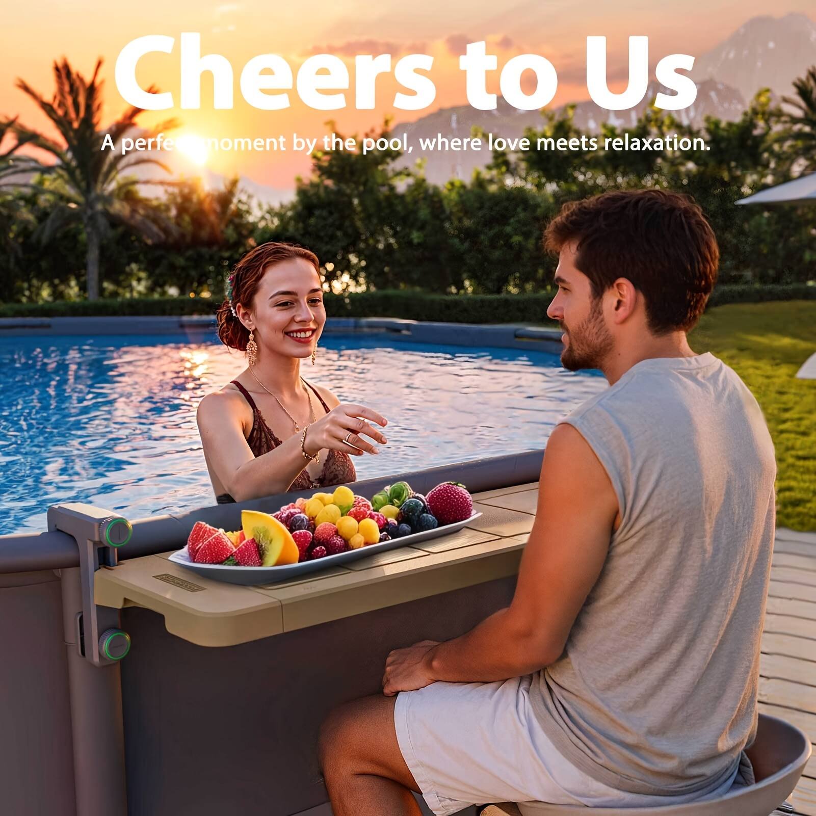 Cheers to Us  
A perfect moment by the pool, where love meets relaxation.