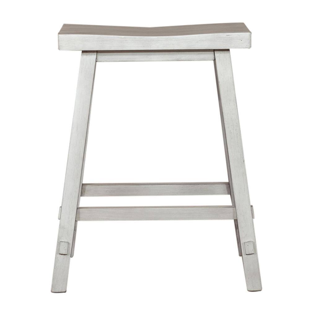 Left. Liberty Furniture Industries - Creations 24 Inch Sawhorse Counter Stool - White in Various - Brown.