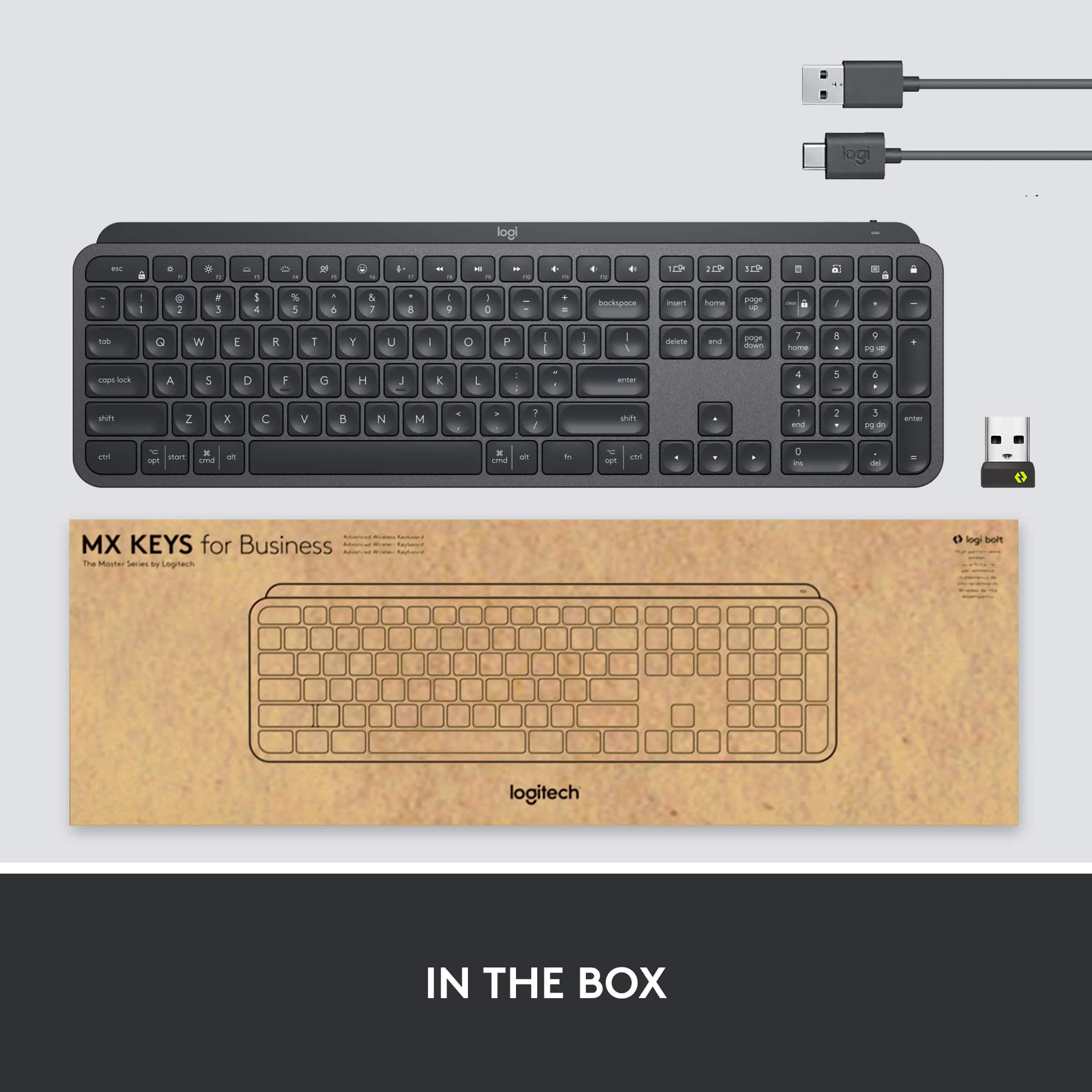 Logitech MX Keys For Business Full Size Wireless Scissor Tactile