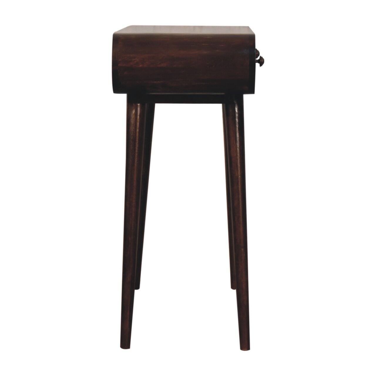 Alt View 4. Artisan Furniture - Artisan Furniture Solid Wood California Walnut Curved Edge Console Table, 2 Drawer - Brown.