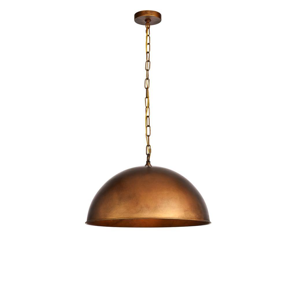 Alt View 4. Living District - Merce Collection Pendant D20 H12.75 Lt:1 Manual Brass Finish - Manual Brass.