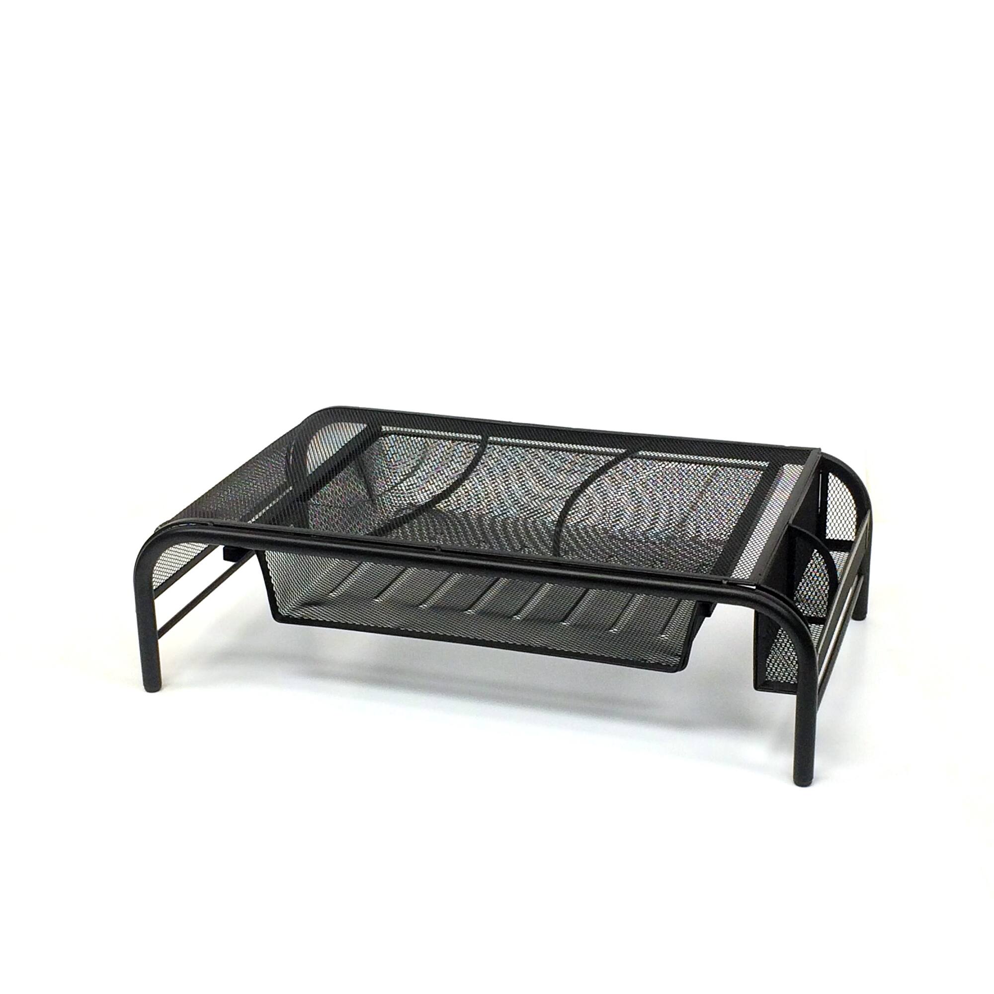 Alt View 15. Mind Reader - Monitor Stand, Ventilated Laptop Riser, Paper Tray, Storage, Office, Metal Mesh, 20"L x 11.5"W x 5.5"H - Black.