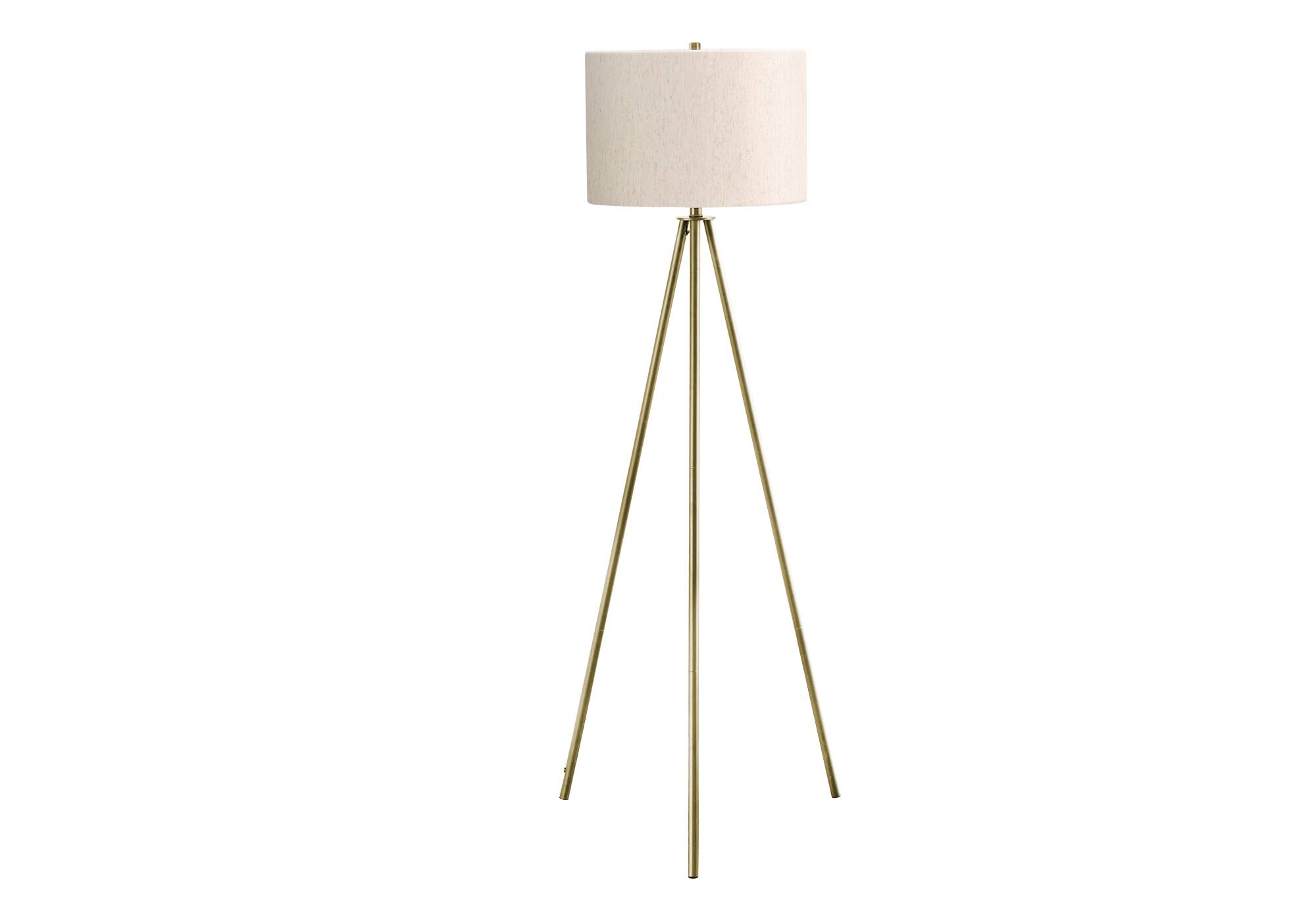 Angle. APRILSOUL - Lighting 63inh Floor Lamp Brass Metal Ivory / Cream Shade Contemporary - Ivory.