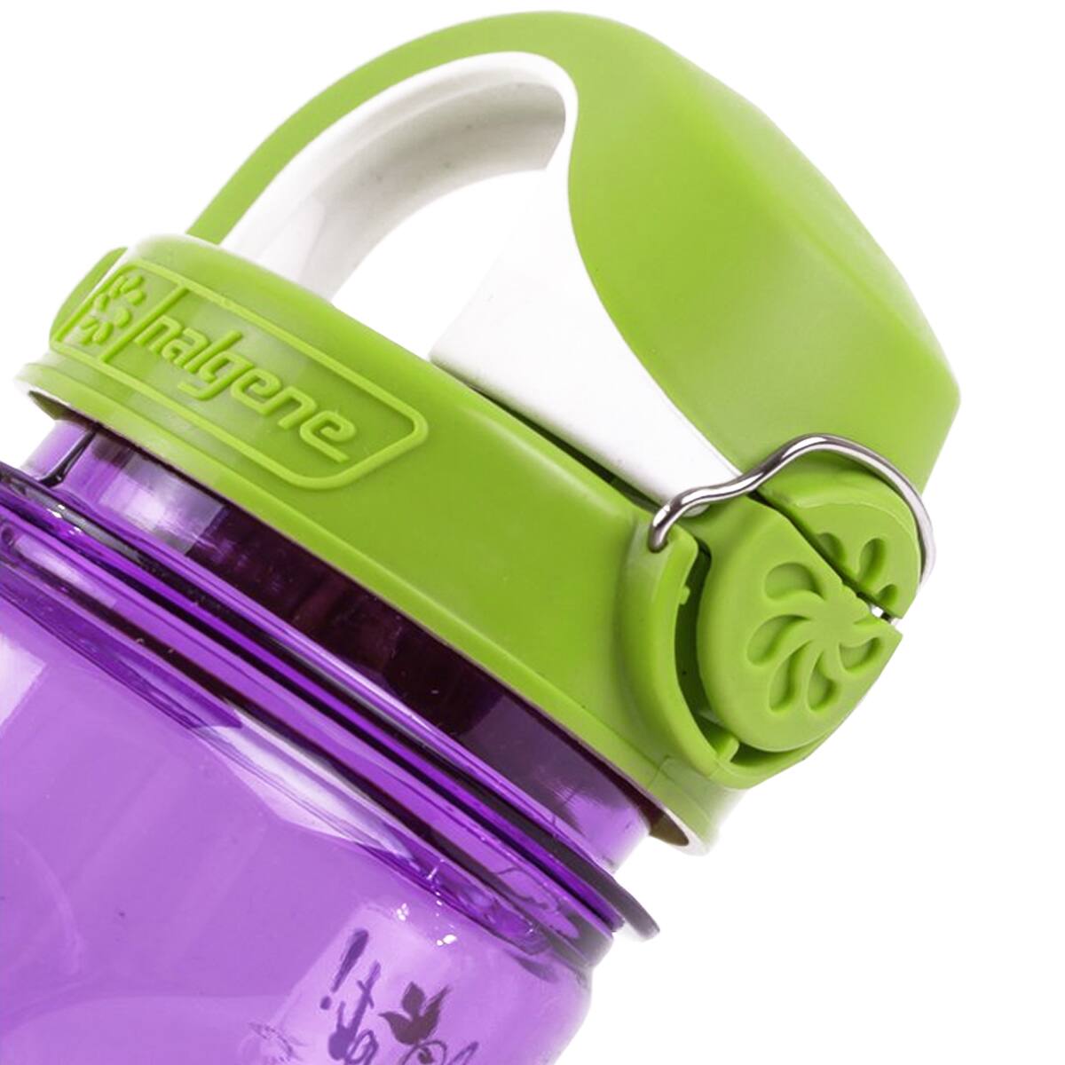 Alt View 2. Nalgene - Nalgene Kids On the Fly Water Bottle - 12 oz.- Hoot Purple/Green - Hoot Purple/Green.
