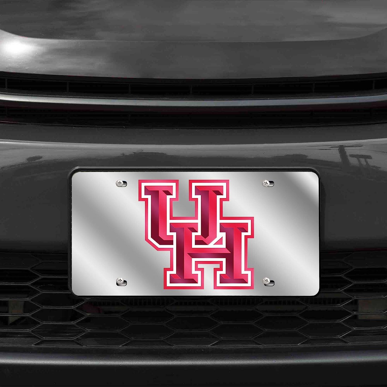 Alt View 1. Rico Industries - University of Houston Cougars Mirrored Laser Cut License Plate Laser Tag - Multi.