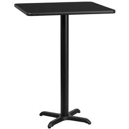 Emma + Oliver - 30" Square Laminate Table Top with 22"x22" Bar Height Table Base - Black