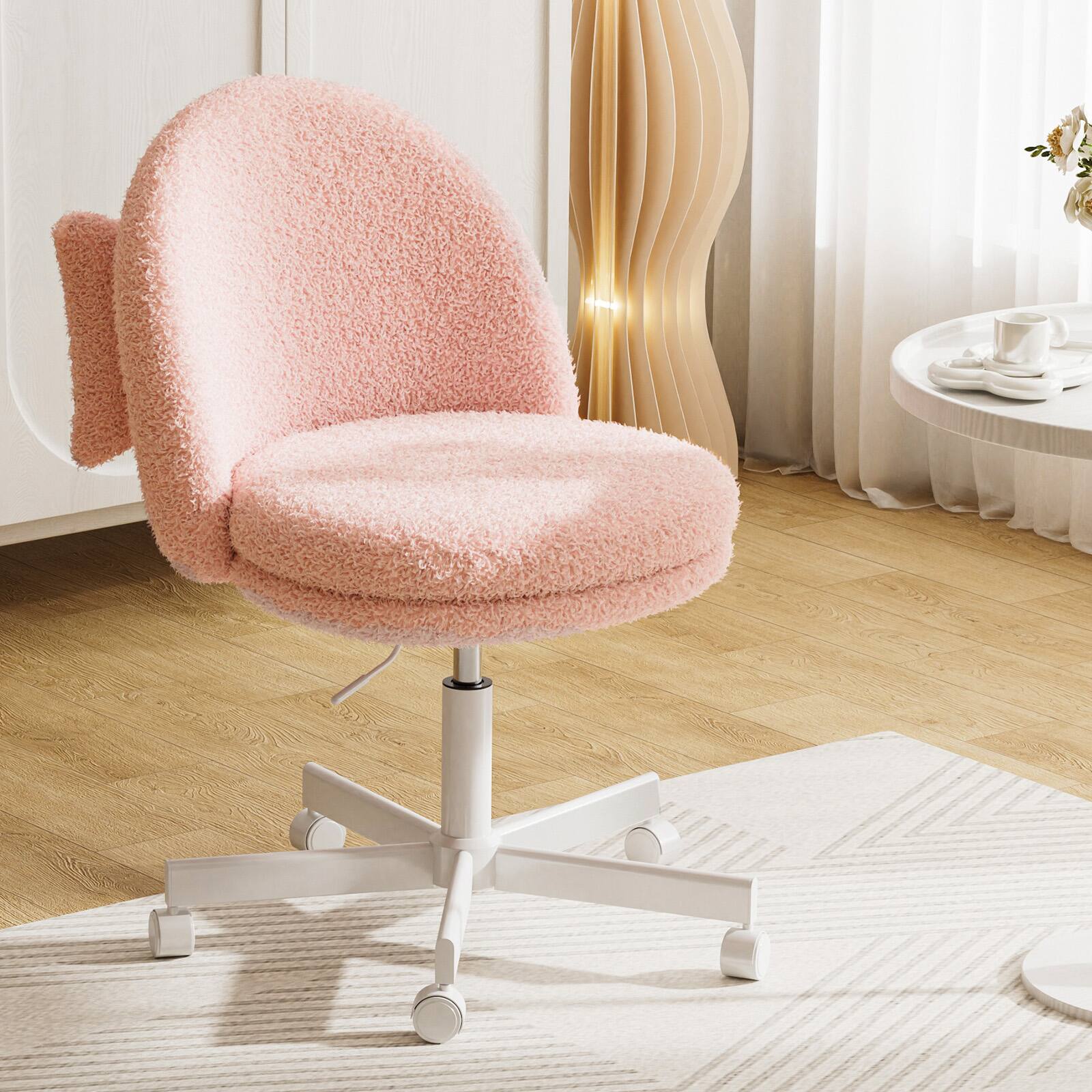 Alt View 6. CloudRest Pro - Small Ergonomic Tall Office Chair Velvet Computer Desk Chair Vanity Chair,Pink - Pink.