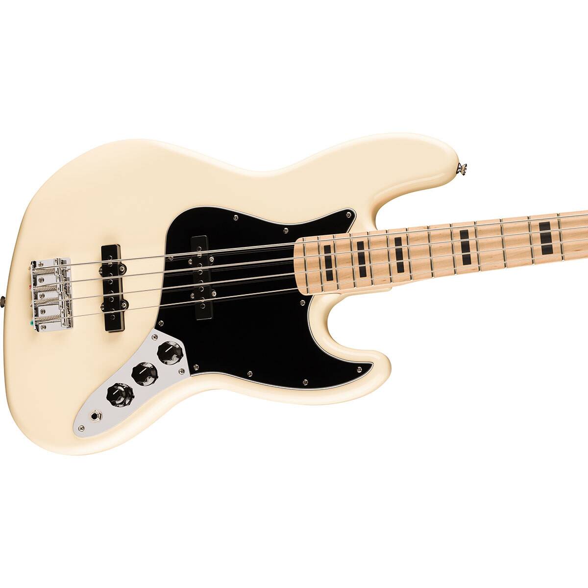 Alt View 3. Fender - Fender Affinity Series Active Jazz Bass Guitar, Maple Fingerboard, Black Pickguard, Olympic White.