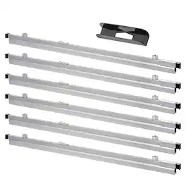 AdirOffice - 24" Aluminum Blueprint File Clamp Hanging Clamps, 6/Pack - Gray