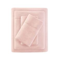 Front. Gracie Mills - Gracie Mills Lenora Microfleece Cozy Sheet Set - Blush.