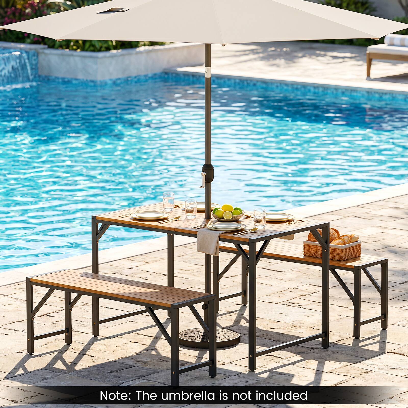 Note: The umbrella is not included