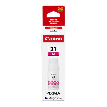 - A Mne A - - GENUINE Authentique GENUINO DENLINE AULN T 1 E...N... .. 21 F. Canon 21 M Canon 21 M 4I21oas Magenta . - C - -- - - - PIXMA MegaTank
Corrected text:
- A Mne A - - GENUINE Authentique GENUINO DENLINE AULN T 1 E...N... .. 21 F. Canon 21 M Canon 21 M 4I21oas Magenta . - C - -- - - - PIXMA MegaTank