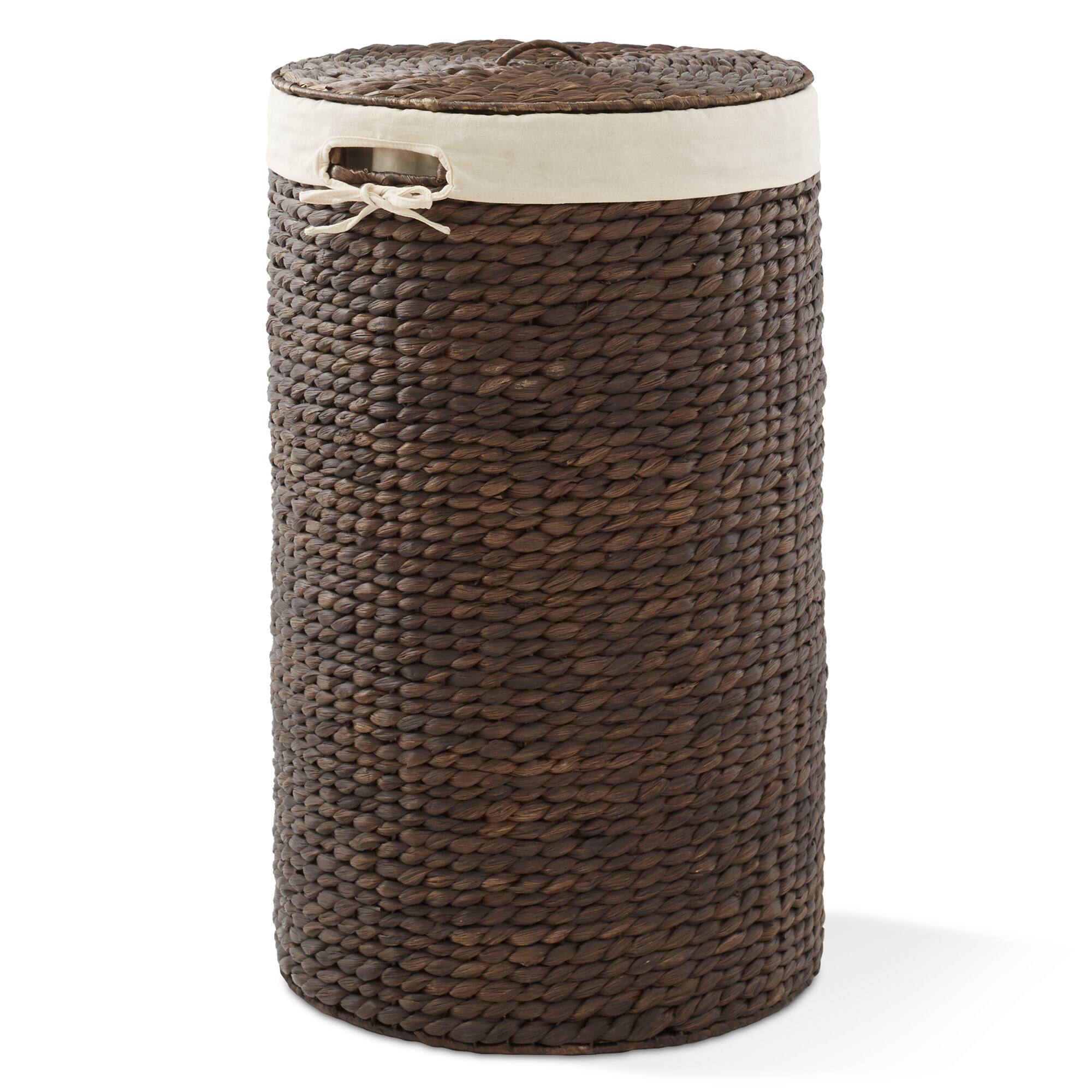 Alt View 2. Casafield - Round Laundry Hamper Basket with Lid and Liner for Clothes - Espresso.