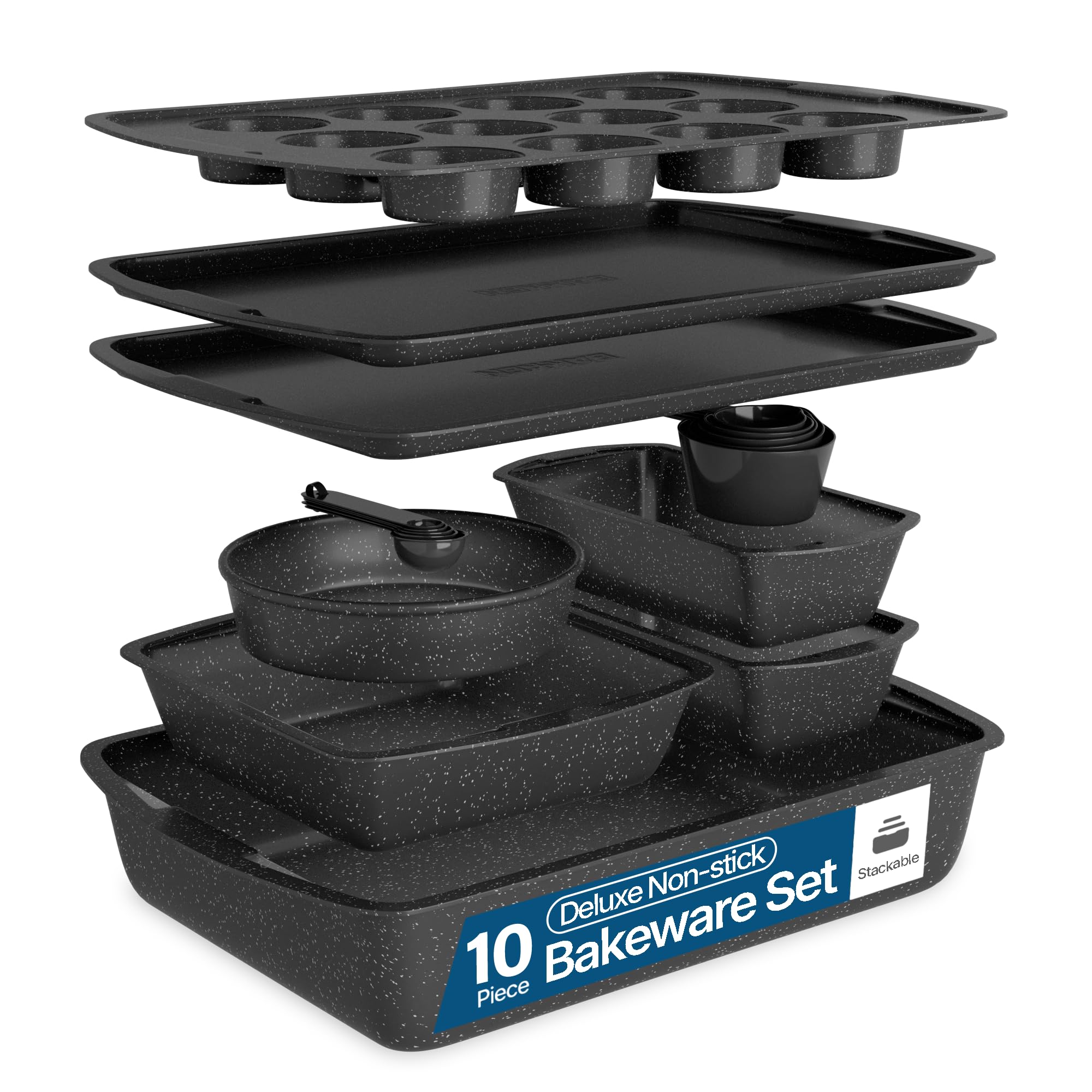 DISTRIBUTED BARKER  
Non-stick Set Stackable Bakeware Deluxe 10 Piece