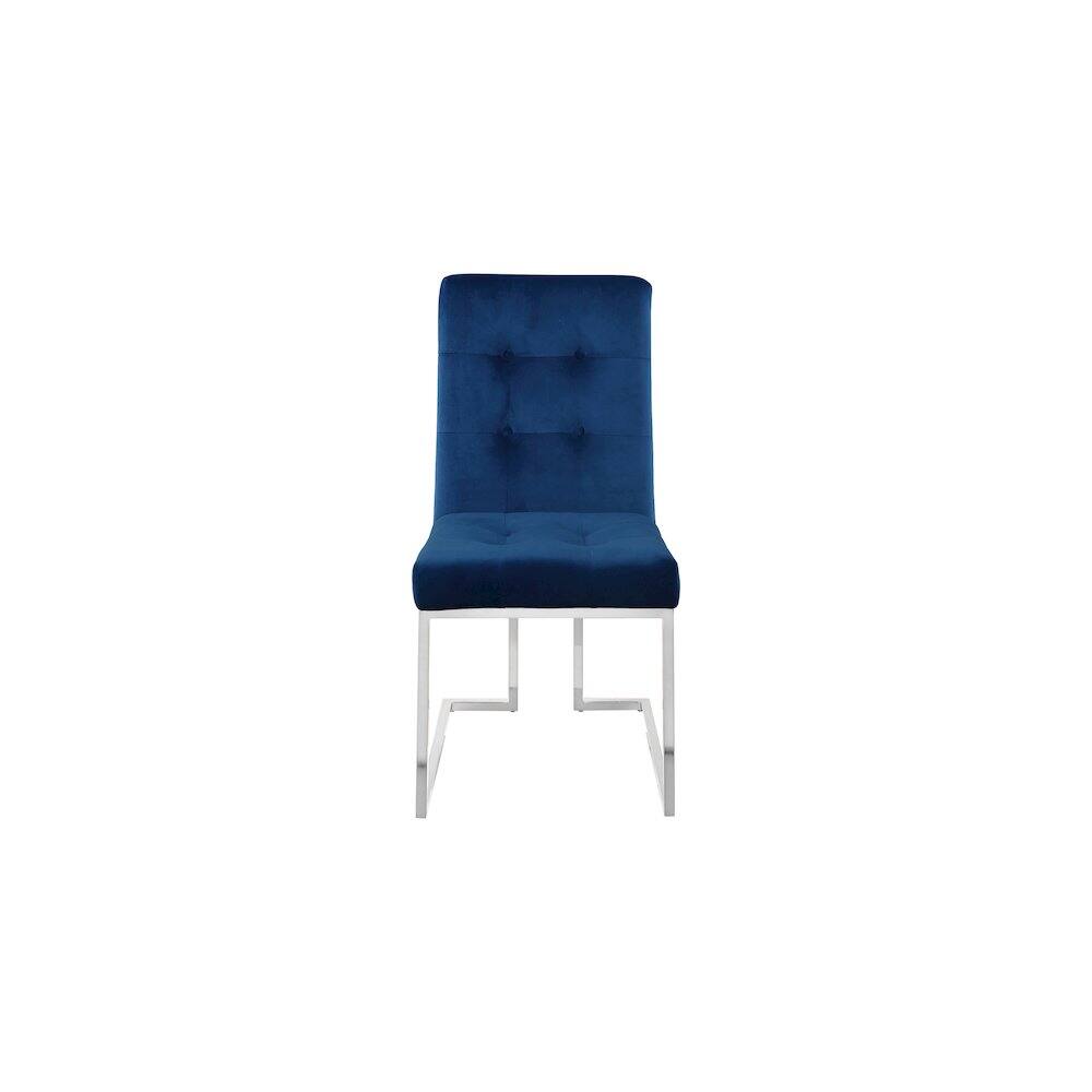 Alt View 2. Meridian Furniture - Alexis Navy Velvet Dining Chair, Set of 2 - Blue.