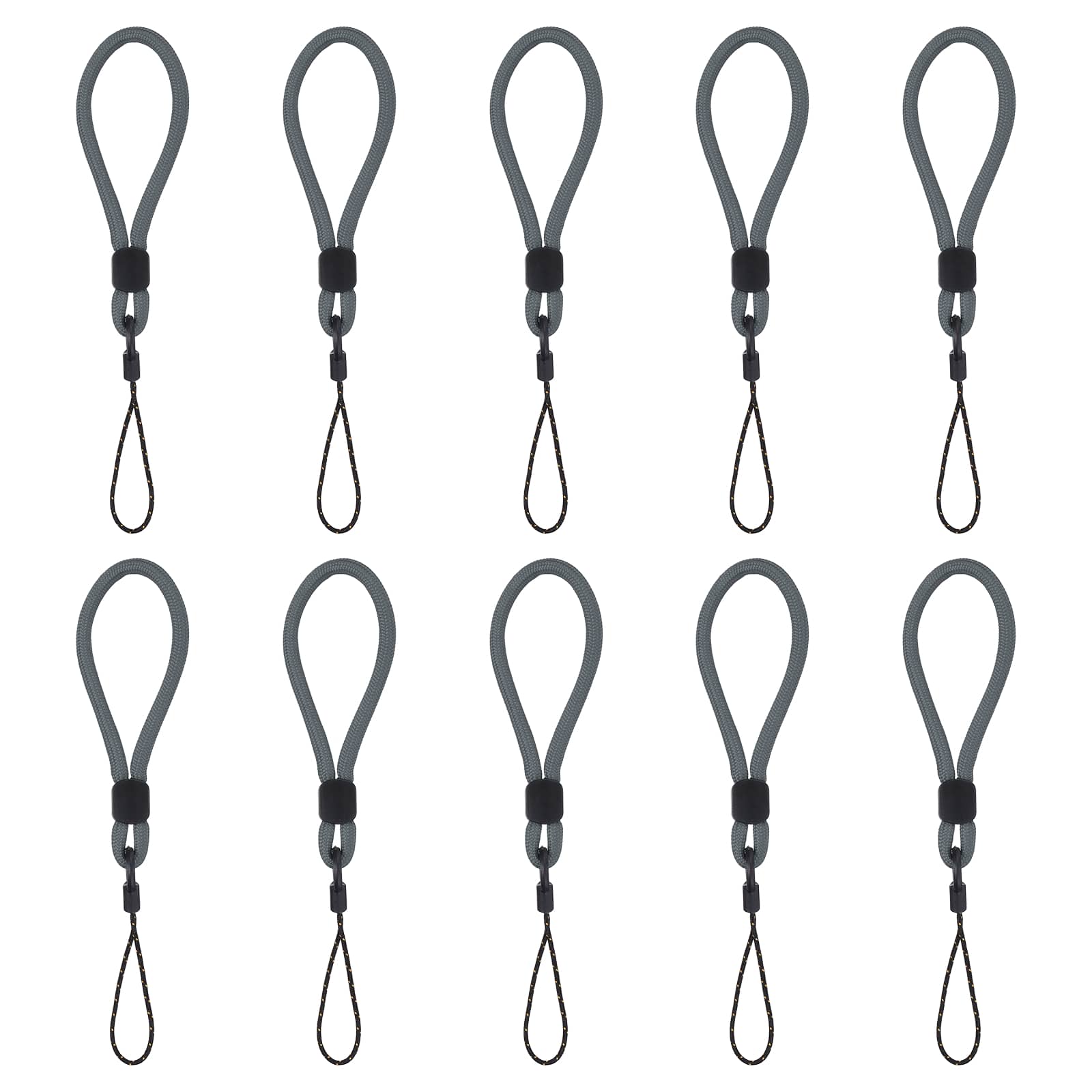 Unique Bargains - 10pcs Phone Lanyards Finger Strap, Short Anti-loss Hanging Rope for Phone, Key, Flashlight, USB Badge - Gray