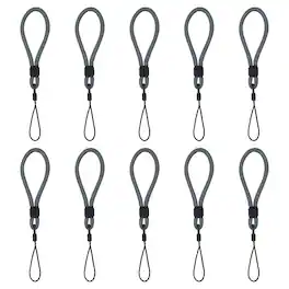 Unique Bargains - 10pcs Phone Lanyards Finger Strap, Short Anti-loss Hanging Rope for Phone, Key, Flashlight, USB Badge - Gray