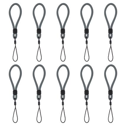 Front. Unique Bargains - 10pcs Phone Lanyards Finger Strap, Short Anti-loss Hanging Rope for Phone, Key, Flashlight, USB Badge - Gray.