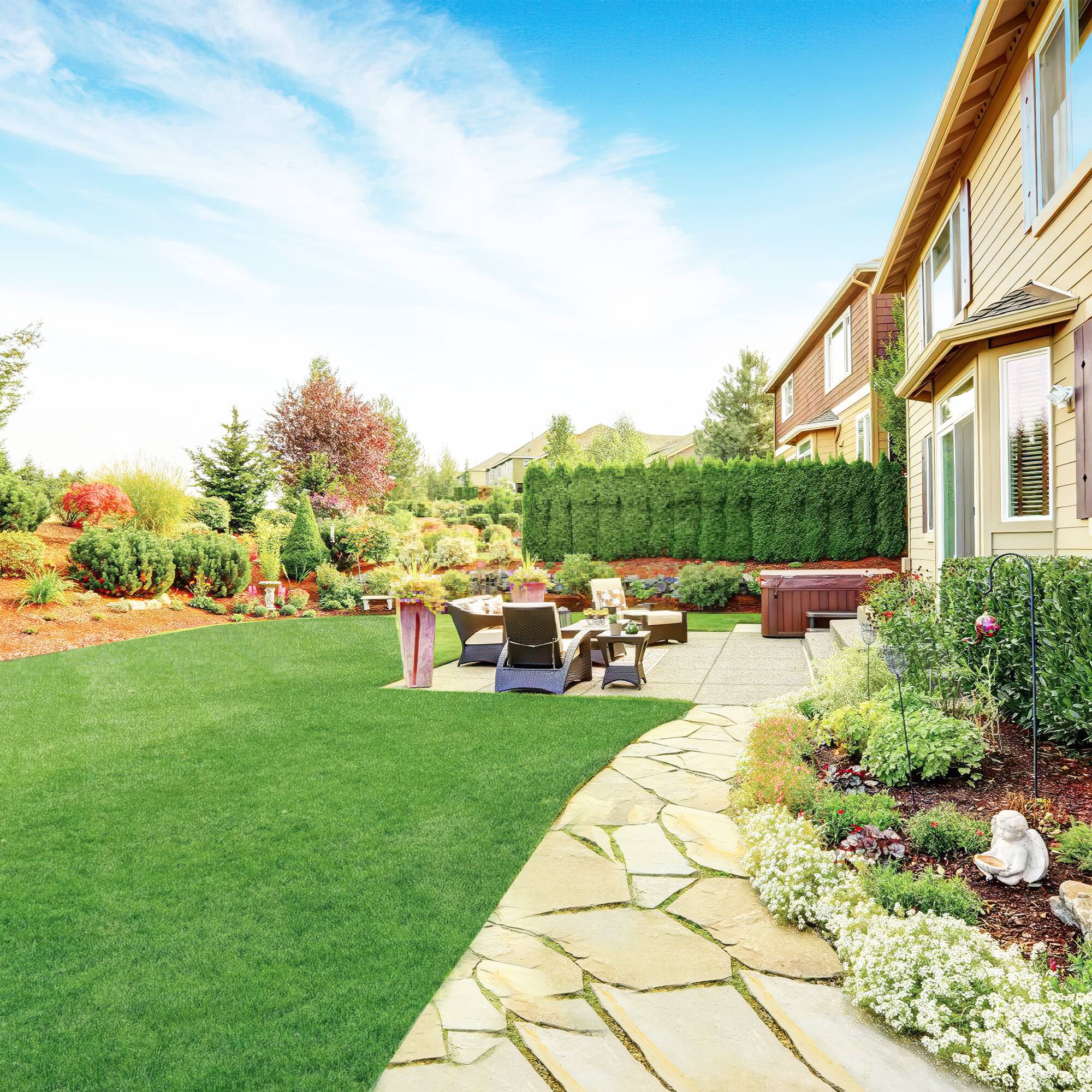 Alt View 5. Famapy - Indoor Outdoor Fake Lawn Mat for Balcony Artificial Grass Turf Rug Patio, Pets & Kids, Waterproof, Fire-Resistant - Green.