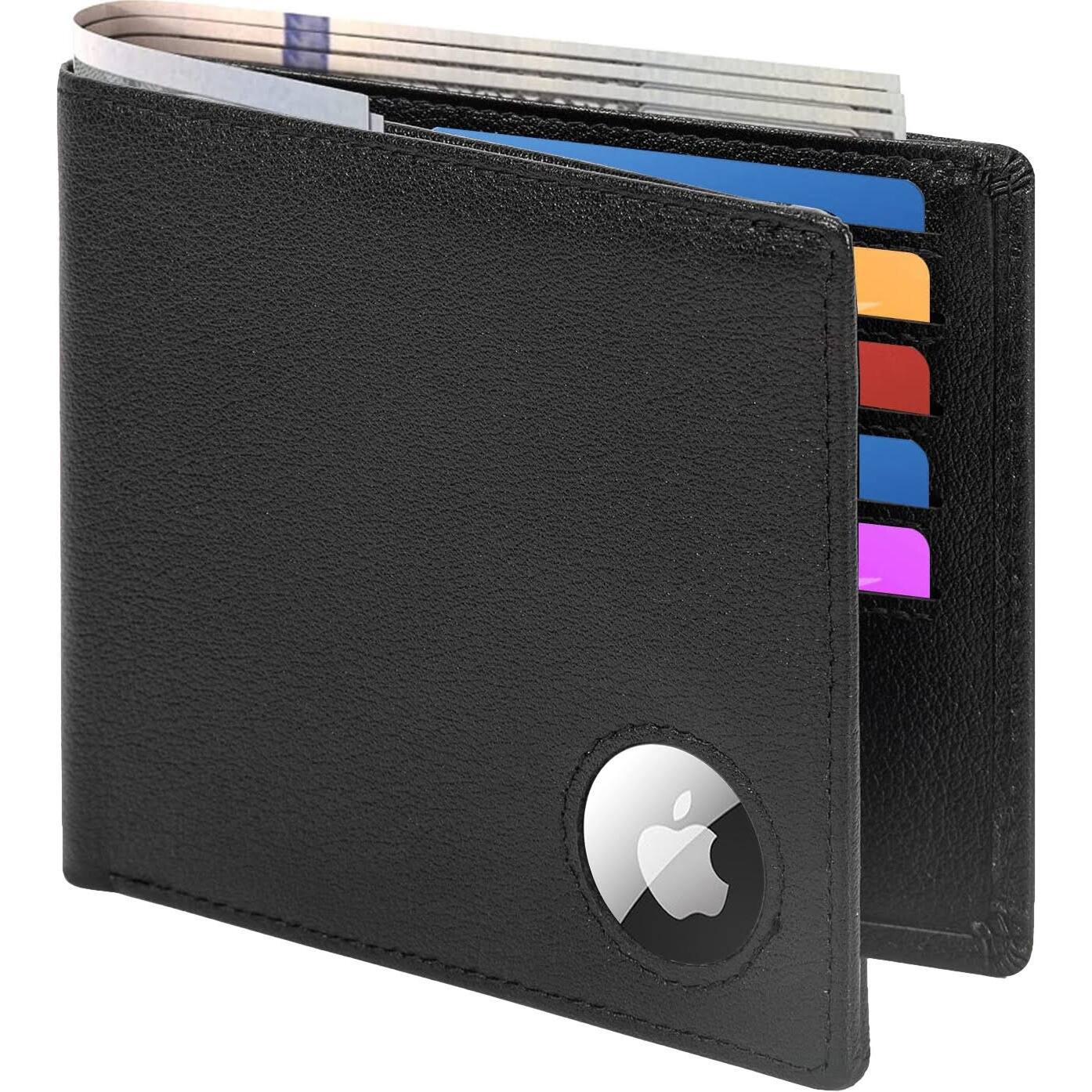 Alt View 11. SaharaCase - Genuine Leather Wallet Case for Apple AirTag - Black.